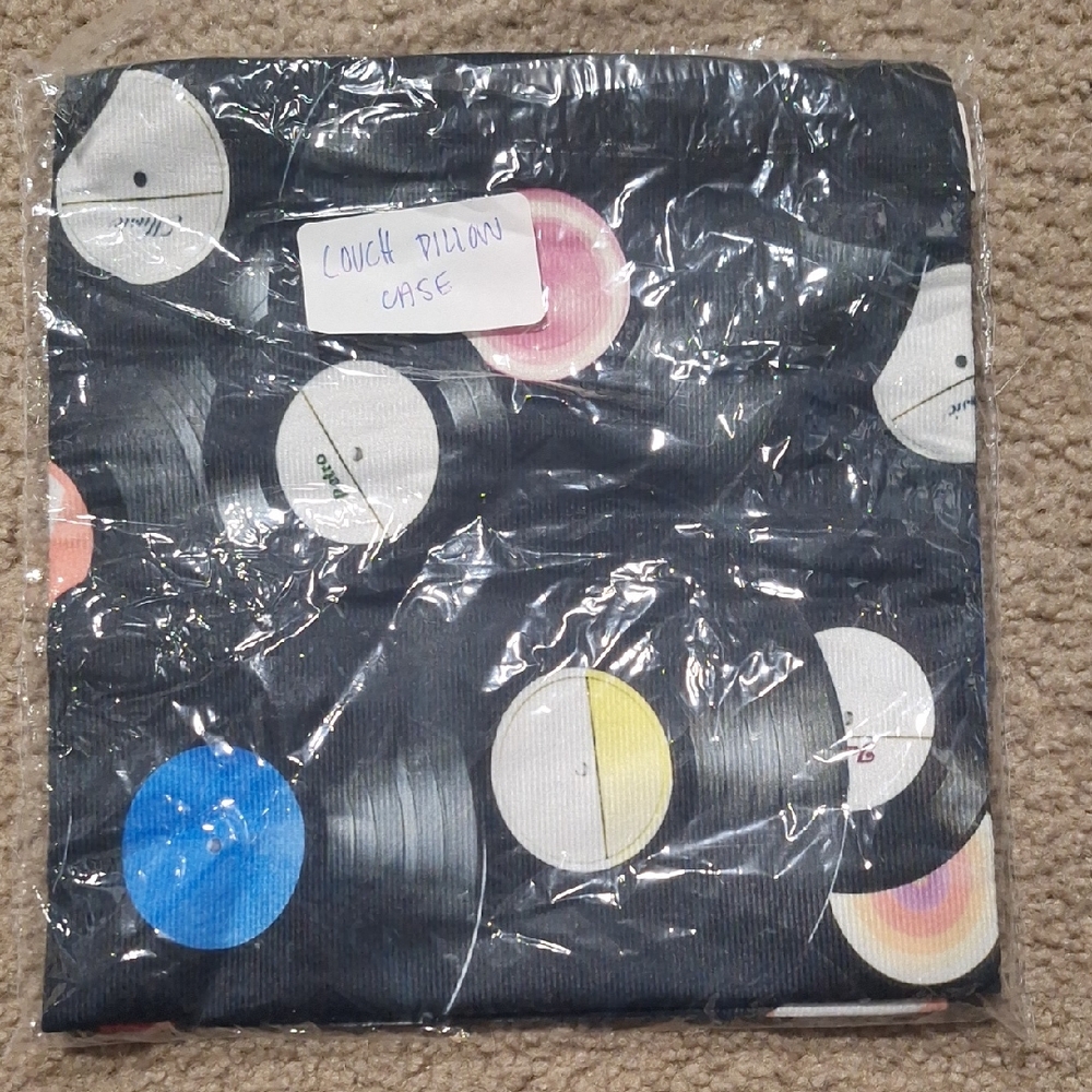 Vinyl Record Print Pillow Case